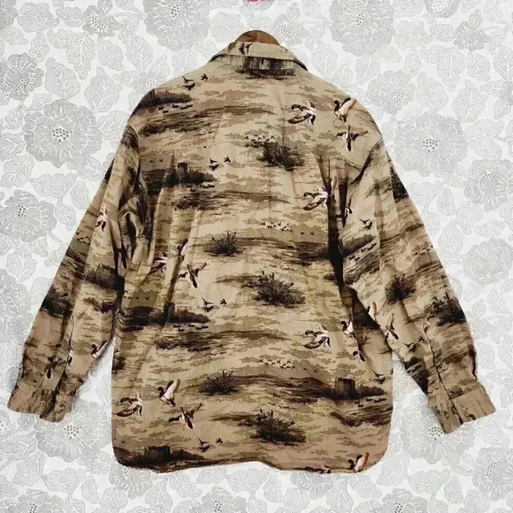 Columbia River Lodge Duck River All Over Print Men's Button down Shirt XL 1471 - Picture 2 of 7